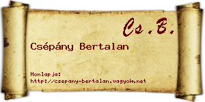 Csépány Bertalan névjegykártya