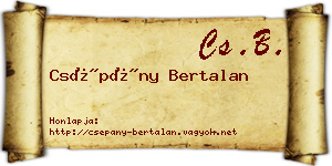 Csépány Bertalan névjegykártya