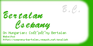 bertalan csepany business card